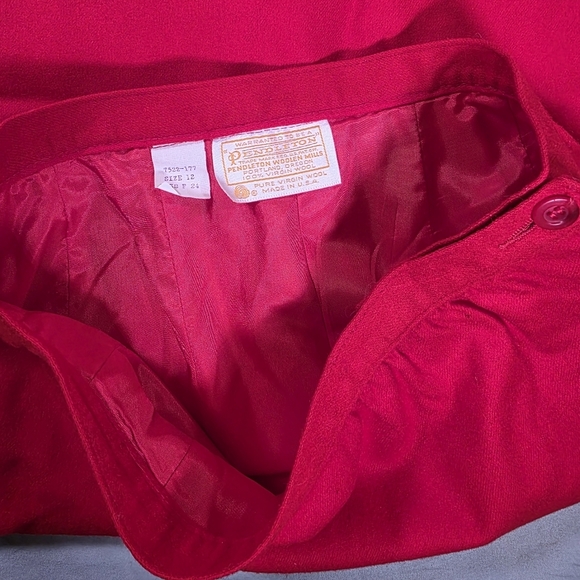 Pendleton Red Midi Pencil Skirt for Work - Picture 7 of 10
